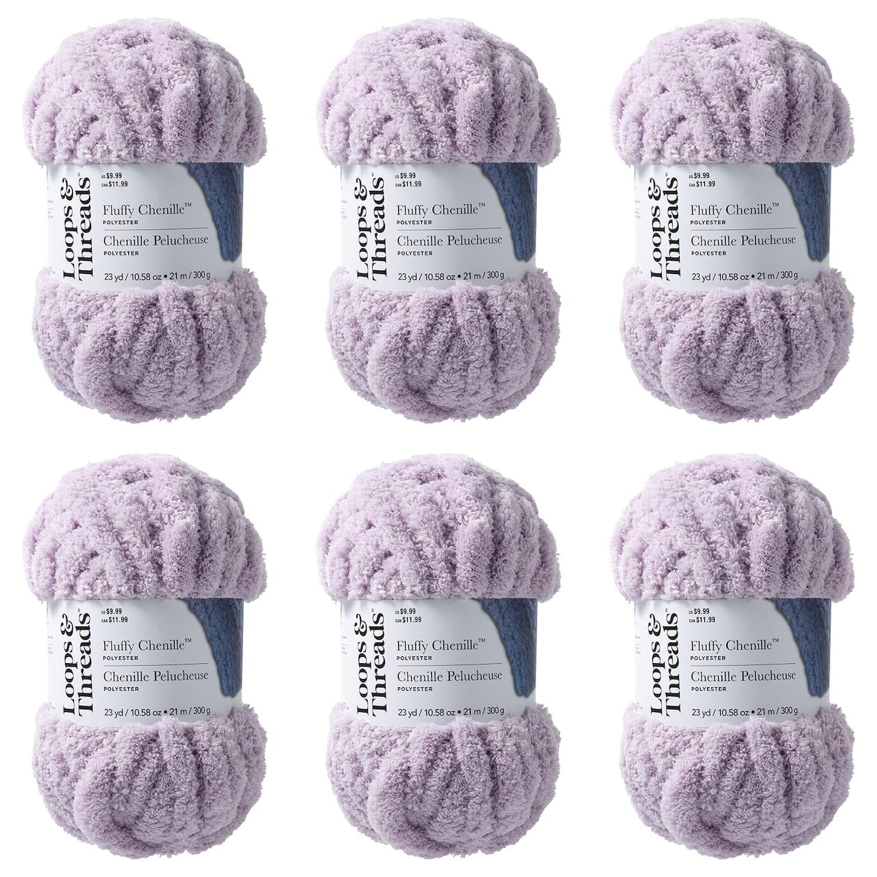 6 Pack: Fluffy Chenille™ Yarn by Loops & Threads®